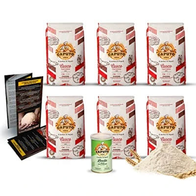 Abbildung von DELICRET 6x 1kg Caputo Mehl Cuoco [für Teige mit langen Gehzeiten &gt;24H ] + 1x 100g Lievito Trockenhefe