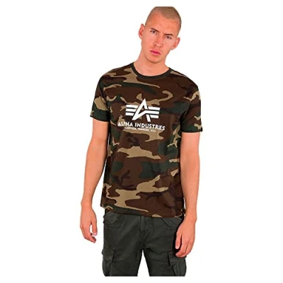 Abbildung von Alpha Industries T camo Tshirt print Woodland camo, Herren, Größe: XS,