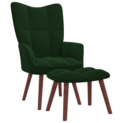 Abbildung von vidaXL Sessel Relaxsessel mit Hocker Dunkelgrün Samt (1 St)