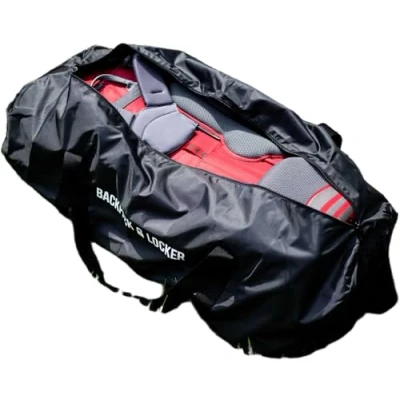 Abbildung von Backpack Locker Rucksacküberzug für Flugzeug Große Schultertasche Hängeschloss gratis! (Schwarz, 55 75 Liter)