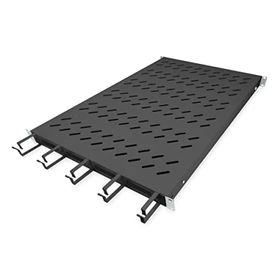 Abbildung von Digitus Fachboden 19&quot; Schränke festeinbau für 1.000mm Tiefe bis 120kg 1HE inkl. Kabelmanagement RAL9005 schwarz DN 97685