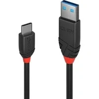 Abbildung von LINDY 36915 0.5m USB 3.1 Typ C an A Kabel 3A, Black Line