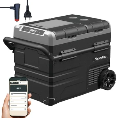 Abbildung von Skandika Elektrische Kühlbox Gefrierbox Routa, Kompressor Autokühlschrank, Camping, 2 Zonen, 45 l, App Steuerung, +20 bis 20 C, leise, Eco Mode, LKW, Bus, Camper