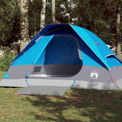 Abbildung von vidaXL Kuppelzelt Kuppel Campingzelt 4 Personen Blau Wasserdicht Camping Zelten Outdoor