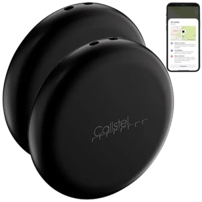Abbildung von Callstel Schlüsselfinder Mini: 2er Set Mini Schlüssel /Gegenstandsfinder, AirTag komp., MFi, schwarz (Schlüsselanhänger, Bluetooth, Telefonfinder, GPS Tracker)