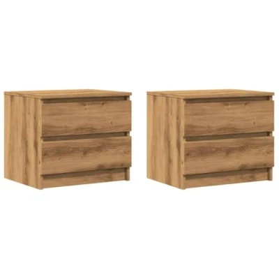 Abbildung von vidaXL Nachttische 2 STK. Artisan Eiche 50x40x43,5 cm Holzwerkstoff