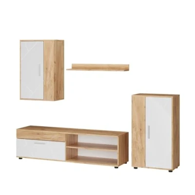 Abbildung von Vicco Wohnwand Berno, GKO/Weiß, 4 teiliges Set