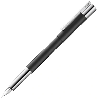 Abbildung von LAMY scala Füllhalter 080 Füller aus Edelstahl gefertigt In mattschwarz lackiertem Finish mit hochwertiger Feder poliertem Federstärke EF, 1 Stück (1er Pack)