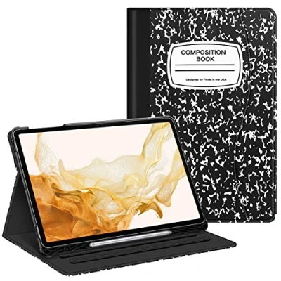 Abbildung von Fintie Hülle für Samsung Galaxy Tab S8 Plus 2022/S7 FE 2021/S7 2020 12,4 Zoll mit S Stifthalter, Multi Angle Viewing Cover Tasche Auto Wake/Sleep, Komposition Book