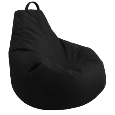Abbildung von AD.CON Sitzsack mit EPS Perlen Füllung, Puff, Relax Sessel, Sitzkissen, Bodenkissen, Bean Bag (Schwarz, 100x90x95 300L)