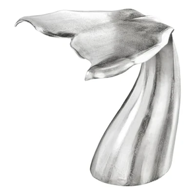Abbildung von Riess Ambiente Design Beistelltisch Wildlife Walflosse 60cm Silber Metall Handmade