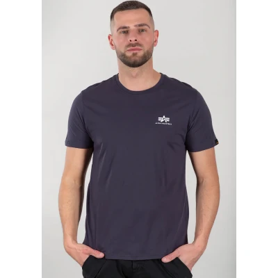 Abbildung von Alpha Industries Small LOGO Tshirt basic, Herren, Größe: 3XL, Grey/black