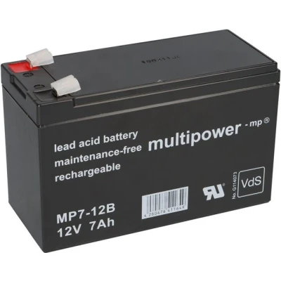 Abbildung von Multipower Hochleistungs Blei Akku MP7 12B Pb 12V 7Ah VdS Faston 6,3 mm Bleiakkus