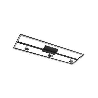 Abbildung von Lucande LED Deckenleuchte Yvor, 99,5 cm, schwarz, schwenkbar