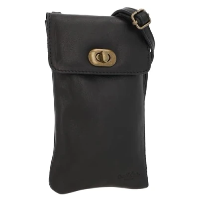 Abbildung von Gusti Umhängetasche Leder Elio Handytasche Ledertasche Schultertasche Damen Schwarz