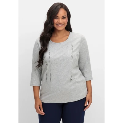 Abbildung von Sheego 3/4ARM Langarmshirt, Damen, Größe: 44, Grau