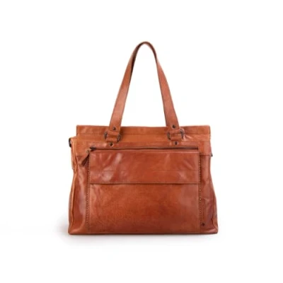 Abbildung von Spikes &amp; Sparrow Leder Laptop Schultertasche, Brandy