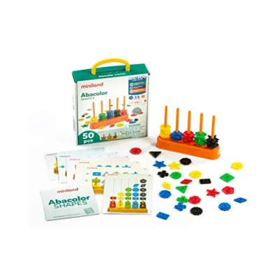 Abbildung von Abacolor Shapes, Klassifizieren von Formen und Farben, 100 Teile, 24 Übungsvorlagen 45310