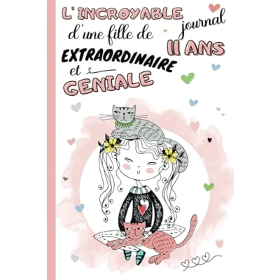 Abbildung von L&#039;Incroyable Journal d&#039;une fille de 11 ans extraordinaire et géniale: cahier intime pour enfant carnet notes ligné guidé avec questions ... idée cadeau anniversaire noël filles