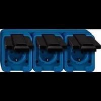 Abbildung von Merten 229375 SCHUKO Dreifach Steckdose, blau, SCHLAGFEST