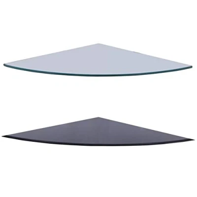 Abbildung von HOOZ Glasplatte 75x75 cm in Schwarz 6mm ESG Sicherheitsglas Klar, Weiß oder Facettenschliff für stilvolle Raumgestaltung Viertelkreis Funkenschutzplatte