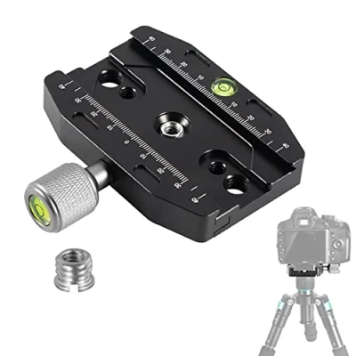 Abbildung von bowarepro Schnellwechselplatte Klemme Ersatz für Arca Swiss 70 mm, Universal Clamp Adapter QR Quick Release