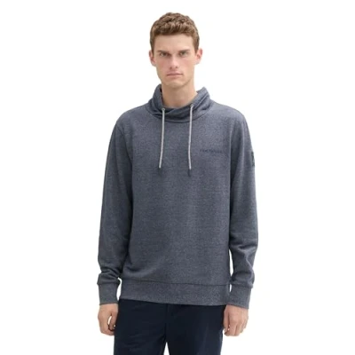 Abbildung von TOM Tailor MIT Logodetails Sweatshirt, Herren, Größe: XL, Navy grindle structure