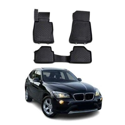 Abbildung von OMAC Gummimatten Fußmatten kompatibel mit BMW X1 E84 2009 2015 TPE Automatten Schwarz 4X