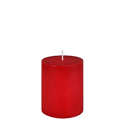 Abbildung von Stumpenkerzen durchgefärbte Kerze, rundpoliert mit Flachkopf, Weihnachtsrot, 15 x Ø 8 cm, 1 Stück