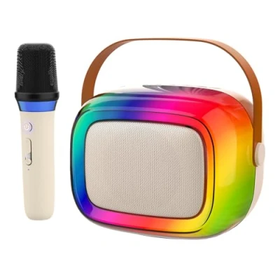 Abbildung von GUYUCOM Karaoke Machine mit 1 Kabellose Mini Mikrofon für Kinder und Erwachsene, Tragbaren Bluetooth als Spielzeug ab 2 Jahre Jungen Mädchen Geschenke Geburtstagsparty &amp; Outdoor KTV
