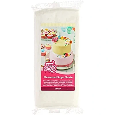 Abbildung von FunCakes Geschmacksfondant Lemon: Köstlicher Geschmack, glatte Textur, einfach auszurollen, Rollfondant, perfekt für Kuchen, Cupcakes und Kekse. Halal, koscher glutenfrei. 1 kg