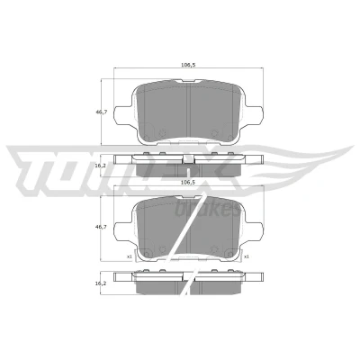 Abbildung von TOMEX brakes TX 19 11 Bremsbelagsatz Hinterachse mit akustischer Verschleißwarnung Zubehör OPEL: Insignia B Sports Tourer, Grand Sport
