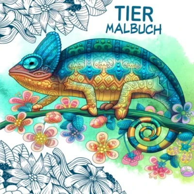 Abbildung von Tier Malbuch: für Erwachsene Das große Tiermalbuch mit über 70 Motiven zum Ausmalen. Eine perfekte Geschenkidee und Jugendliche.