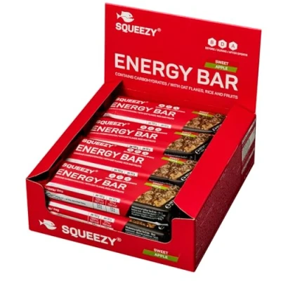 Abbildung von Squeezy Energy Bar (Apfel) 12er Pack Kohlenhydratreicher Energieriegel Fitness &amp; Energie Booster für den Ausdauersport