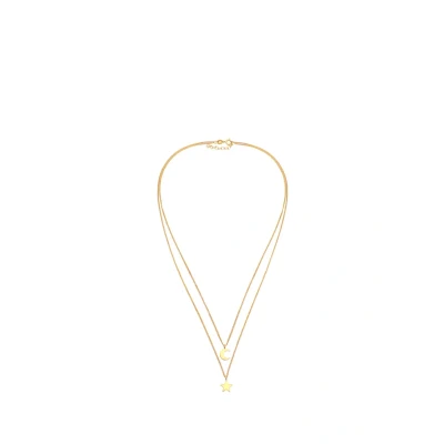 Abbildung von Elli Layer LOOK STAR MOON Halskette goldcoloured, Damen, Größe: 42, Gold coloured