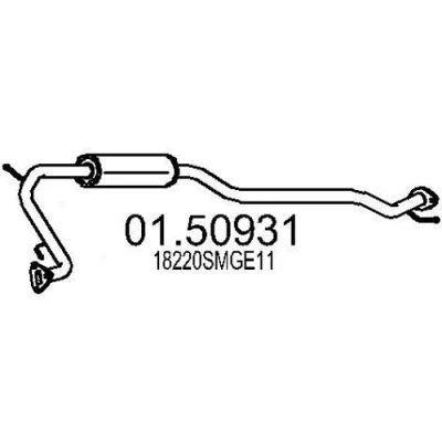 Abbildung von MTS 01.50931 Mittelschalldämpfer 1700 HONDA: CIVIC 8 Hatchback