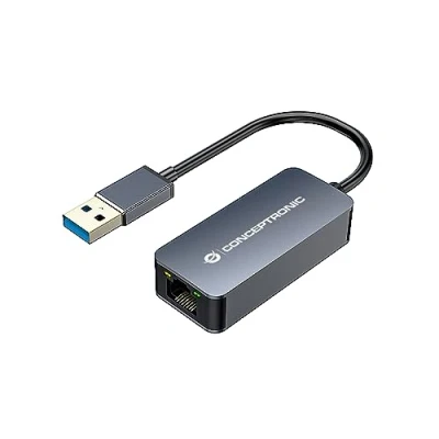 Abbildung von Conceptronic ABBY12G 2,5G Ethernet USB 3.0 Adapter, Wake on LAN, kompatibel mit Nintendo Switch
