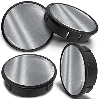 Abbildung von SkinoEu 4 x 60mm Universal Schwarz Silber Alufelgen Nabenkappen Felgen Kappen Felgendeckel Radkappen Radnabendeckel Nabendeckel Felgenkappen CX 3