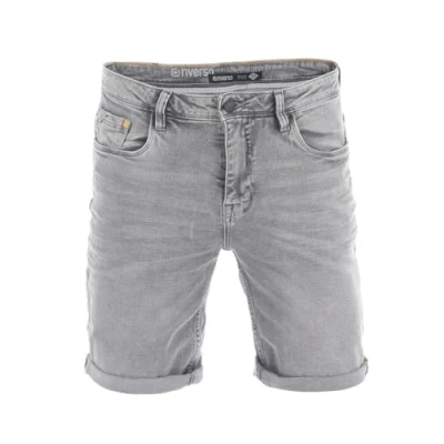 Abbildung von riverso Jeans Shorts Herren Stretch Kurz Regular Fit RIVUdo Kurze Hosen Bermuda Sommer Denim Einfarbig, Größe:W 34, Farbe:Grey (G104)