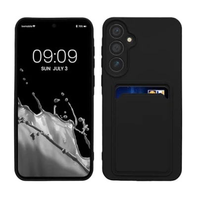 Abbildung von kwmobile Handyhülle kompatibel mit Samsung Galaxy A55 5G Hülle Handy Cover Fach für Karten in Schwarz