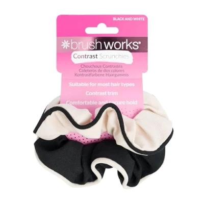 Abbildung von brushworks Contrast Scrunchies Black &amp; White 2 Pack