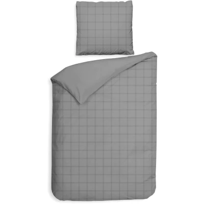 Abbildung von Heckett and Lane Bettwäsche &amp; Mako Satin 135x200 Diamante Glacier Grey, Satin, 2 teilig