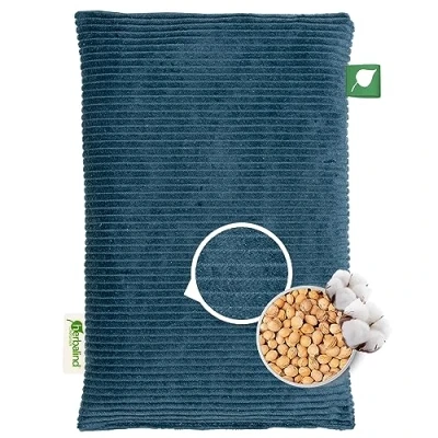 Abbildung von HERBALIND Robustes Kirschkernkissen Cord Premium 30x20cm 600g (M) Handmade in Germany Wärmekissen für Mikrowelle 100% OEKO TEX Baumwolle Erwachsene Kinder (Cordstoff, petrol)