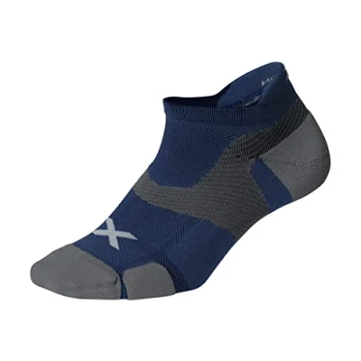 Abbildung von 2XU Unisex Vectr Cushion No Show Socken, Blau/Grau, XL
