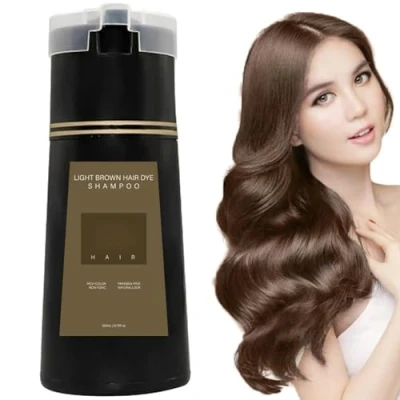 Abbildung von Hair Dye Shampoo Instant for Men &amp; Women,Hair Color Gray Hair,Fast Coloring Natural Dye,Long Lasting Dying Shampoo,for Coverage (Light brown)