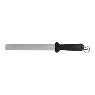Abbildung von EIKASO 9122630 381 Wetzstahl Flach, Breit, Rund Holzgriff, 26cm Grob Scharf Klinge