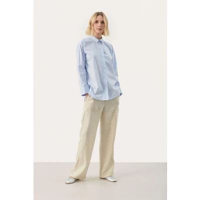 Abbildung von Part Two Savannapw SH Hemdbluse, Damen, Größe: 36, Blue stripe