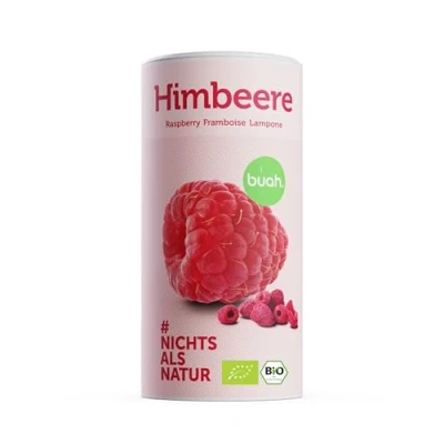 Abbildung von BUAH® Gefriergetrocknete Bio Himbeere Himbeer Chips Als Snack, Für Müsli &amp; Desserts Idealer Süßigkeiten Ersatz Vegan ohne Zuckerzusatz 120g