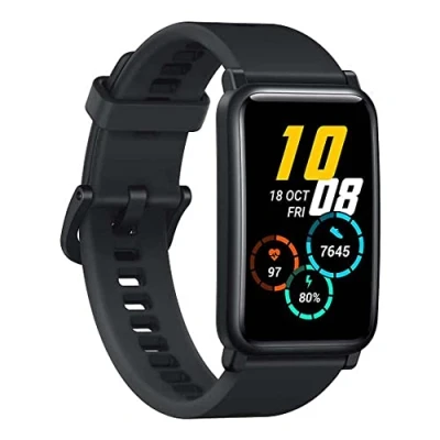 Abbildung von HONOR Watch ES Smartwatch (42mm AMOLED Display, Herzfrequenzmessung, 50 m wasserdicht, SpO2) Schwarz