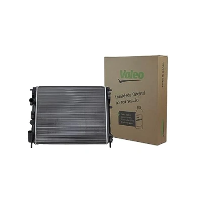 Abbildung von VALEO 732721 Kühler, Motorkühlung Aluminium 480 415 23 ohne Kühlmittelregler Kühlrippen mechanisch gefügt RENAULT: Kangoo I, CLIO 2, I Rapid
